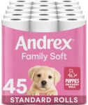 【New user benefits】Andrex Family Soft Toilet Tissue 45 Rolls , FSC Certified